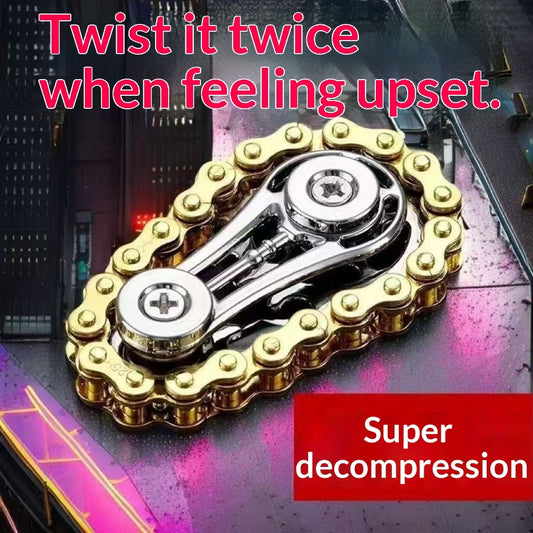 Colorful Chain Fidget Spinner Anxiety-relief Stress-reliever Gear Mechanism