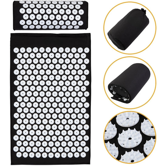 New Premium Acupressure Shakti Massage Mat & Pillow Set Fitness Yoga Massage Mat